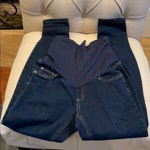 𝅺indigo Blue Maternity Dark Wash Jeans Full Panel